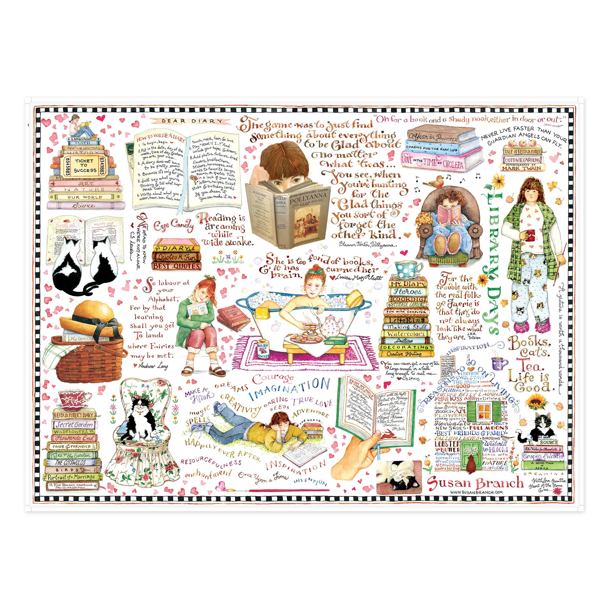 TF Publishing Books & Cats Susan Branch 1,000 Piece Jigsaw Puzzle